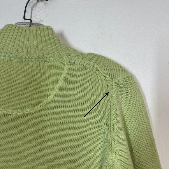 Tommy Bahama Cashmere Sweater Green Zip Medium - Picture 8 of 9